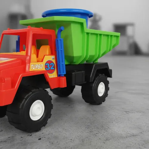 Camión Tolva Juguete Didactico Niños Con Balde Y Pala Rojo Rojo