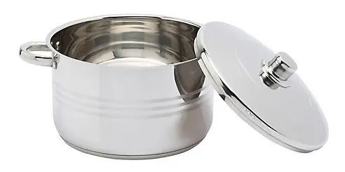 Olla  Acero Inoxidable Alta 24cm Marca Dc 5 Litros Gris