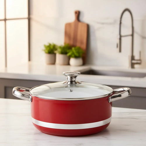 Cacerola Cerámica Rojo Cóndor 22 Cm Rojo