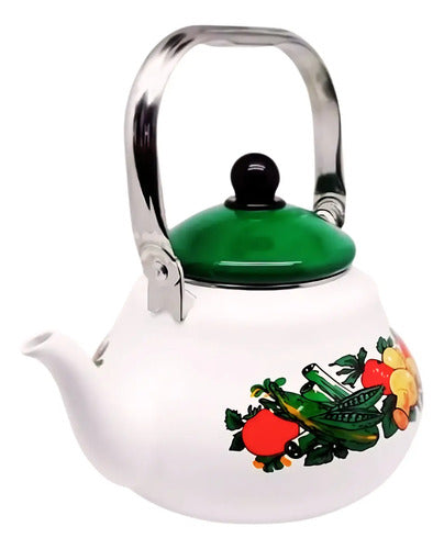 Tetera Agua Enlozada 2 Lts. Grand Chef Condor Blanco