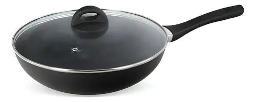 Wok 30cm + Tapa Heatflow Negro Negro
