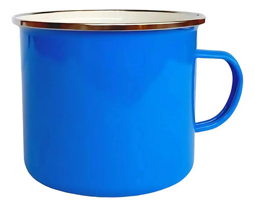 Jarro Enlozado Antiguo Grande 900 Ml Nuevo Azul