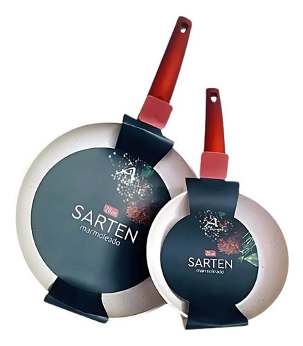 Pack Sartén 28 Cm+sartén 20 Cm Marmoleado Arte Andino Terracota