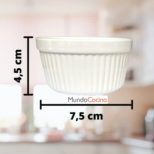 Pack 12 Ramekin Pocillo Blanco Apto Para Horno 120ml Blanco Elegante