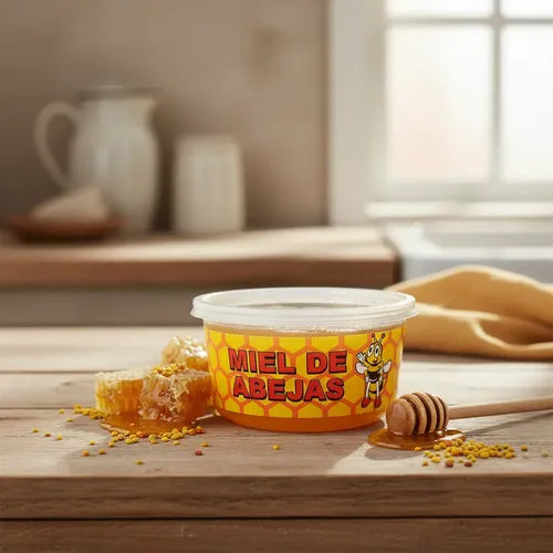 Pack 15 Envases Desechables Para Miel 1/2 Kilo Con Tapa