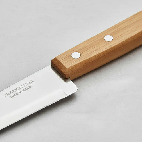 Pack 2 Cuchillos Cocinero + Cuchillo Pelador Papa Tramontina Marrón