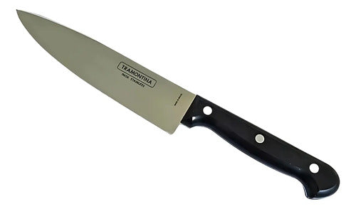 Cuchillo Cocina Medio Golpe 20 Cms Tramontina Negro