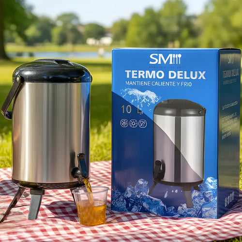 Termo De Agua Acero Inoxidable 10 Litros C/llave. Smi. Gris