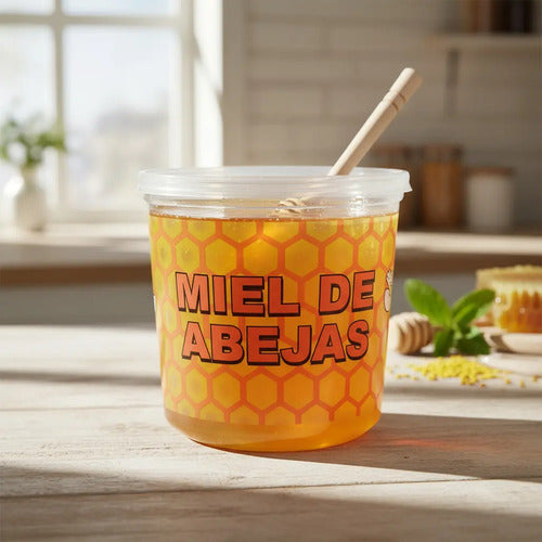 100 Envases Desechables Para Miel 1 Kilo Con Tapa + Envío