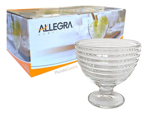 Set 6 Copas Helado Lineas 300cc Allegra Transparente