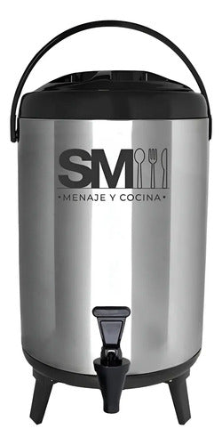 Termo De Agua Acero Inoxidable 10 Litros C/llave. Smi. Gris