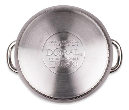 Olla Acero Inoxidable 22 Cm Con Tapa Vidrio Doral Kassel Acero