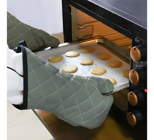 Pack Guantes + Budinera Para Panadería, Cocina Y Hornos Verde