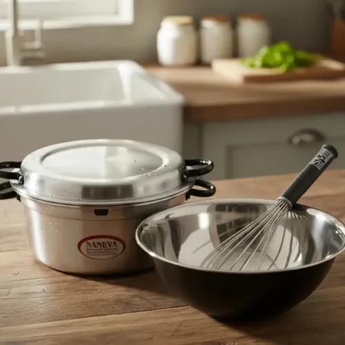 Horno Mágico 32cm, Bowl De Acero Inox. 26cm Y Batidor 30cm