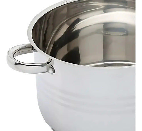 Olla  Acero Inoxidable Alta 22 Cm Marca Dc 4 Litros Gris