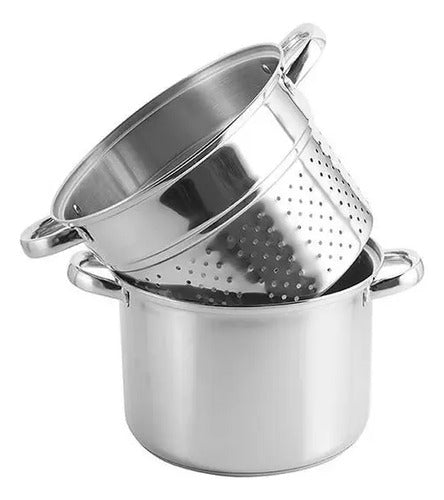 Olla Cuece Pastas Y Verduras 24cm Dussel Isel Gris