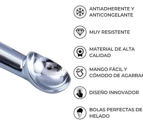 Cuchara Helado Aluminio Resistente