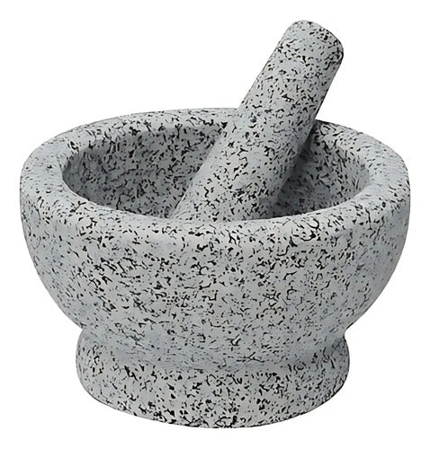 Mortero Condimentos, Sal, Ají Piedra 17 Cm