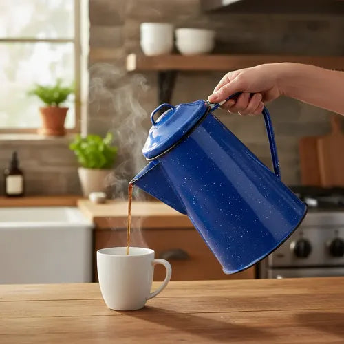 Tetera Cafetera Enlozada Condor Azul 0.8 Lts Azul
