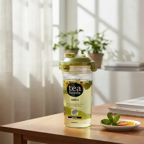Botella Infusora Agua Té Hierbas Mate 600cc Komax Transparente
