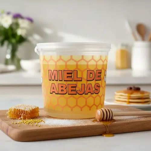 100 Envases Desechables Para Miel 1 Kilo Con Tapa + Envío