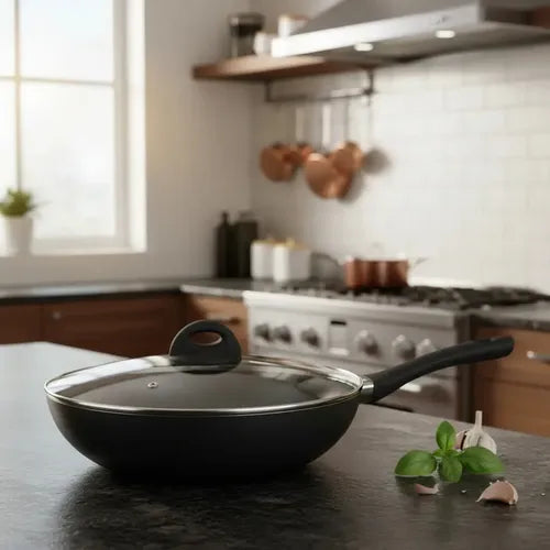 Wok 30cm + Tapa Heatflow Negro Negro