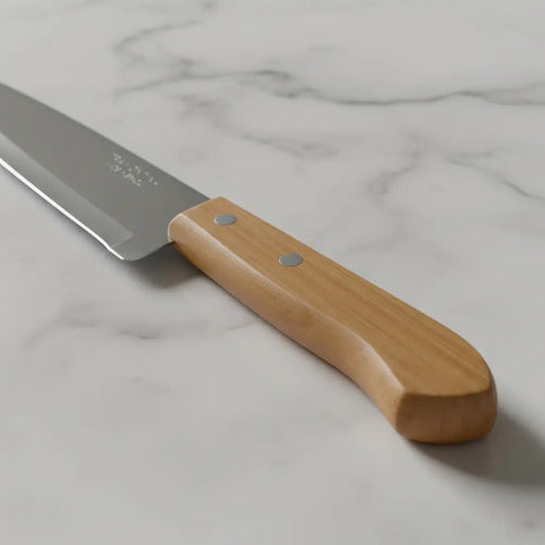 Pack 2 Cuchillos Cocinero + Cuchillo Pelador Papa Tramontina Marrón