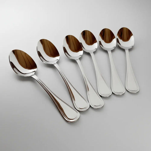 Pack 12 Cucharas Sopa Cocina Acero Inoxidable Mompelier Gris