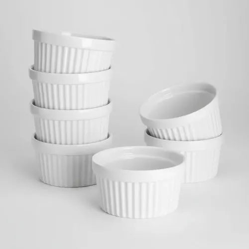 Pack 5 Ramekin Pocillo Blanco Para Horno 270ml Blanco Ramekin