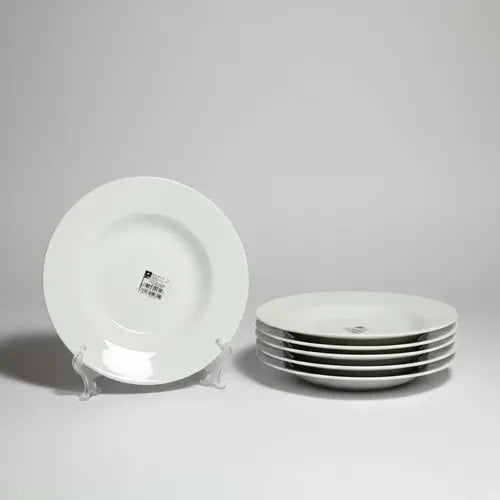 Pack 6 Platos Hondos + 6 Bajos + 6 Pan Toledo Restaurant  Blanco
