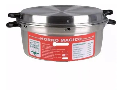 Horno Mágico 30cm, Bowl De Acero Inox. 26cm Y Batidor 30cm  Gris