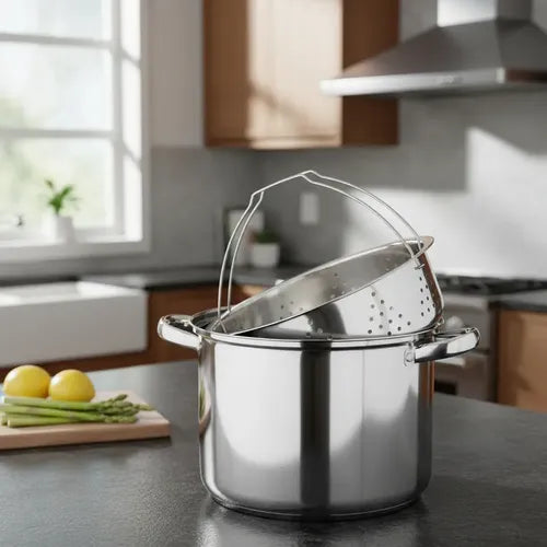 Olla Cuece Pastas Y Verduras 24cm Dussel Isel Gris