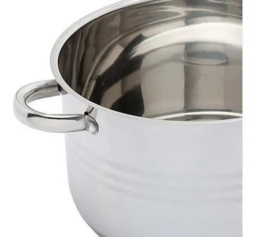 Olla  Acero Inoxidable Alta 20 Cm Marca Dc 3 Litros Gris