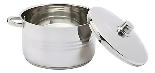 Olla  Acero Inoxidable Alta 22 Cm Marca Dc 4 Litros Gris