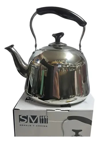 Tetera Acero 4 Litros Inoxidable Agua Té Infusiones Aluminio