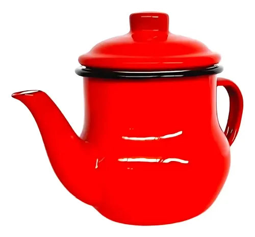Tetera 1/2 Litro Enlozada Condor Roja Nueva Rojo
