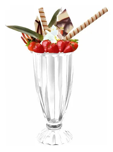 Set De Copas Y Cucharas De Helado Allegra Altus Transparente, Pack De 6