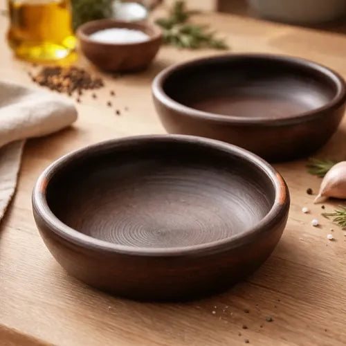 Pack 6 Pailas De Greda Pomaire 17 Cm Para Cocina Tradicional Marrón Oscuro