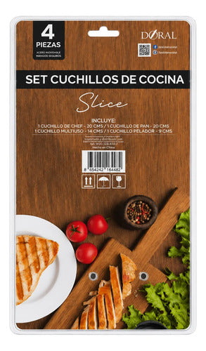 Set Cuchillo De Cocina 4 Piezas Negro