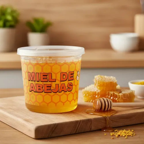 Pack 50 Envases Desechables Para Miel 1 Kilo Con Tapa