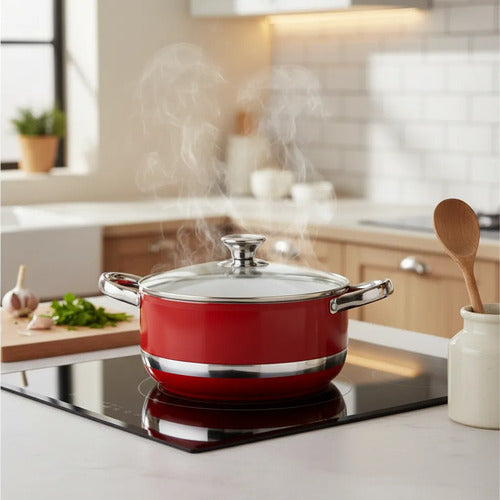 Cacerola Cerámica Rojo Cóndor 24 Cm Rojo