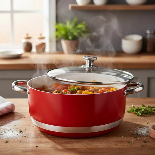 Cacerola Ceramica Rojo Cóndor 28 Cm Rojo