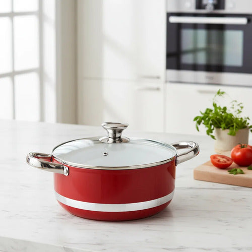 Cacerola Cerámica Rojo Cóndor 20 Cm Rojo