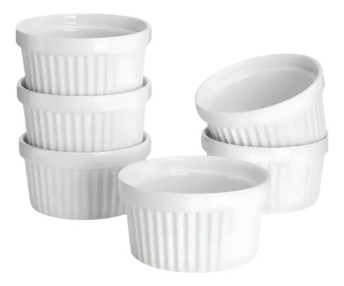 Pack 5 Ramekin Pocillo Blanco Para Horno 270ml Blanco Ramekin