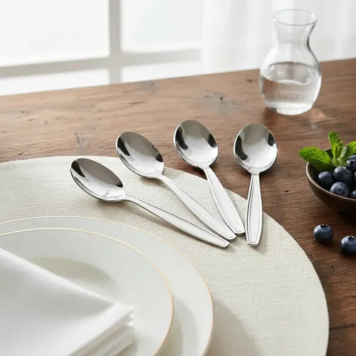 Pack 6 Cucharas De Té Postres Cocina Acero Inoxidable Hawai Gris