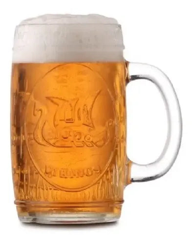 4 Vasos Cerveceros / Shoperos 480ml Vikingos Color Transparente